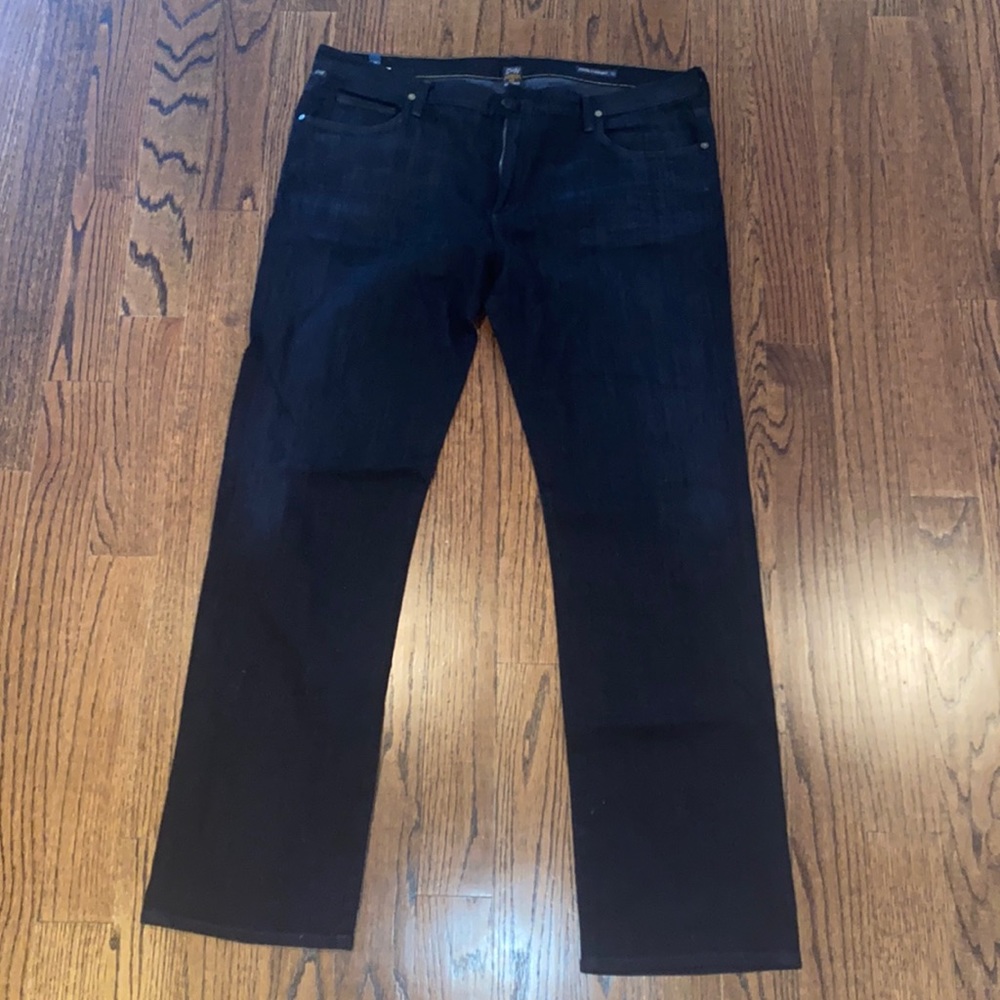 Dark denim blue jeans